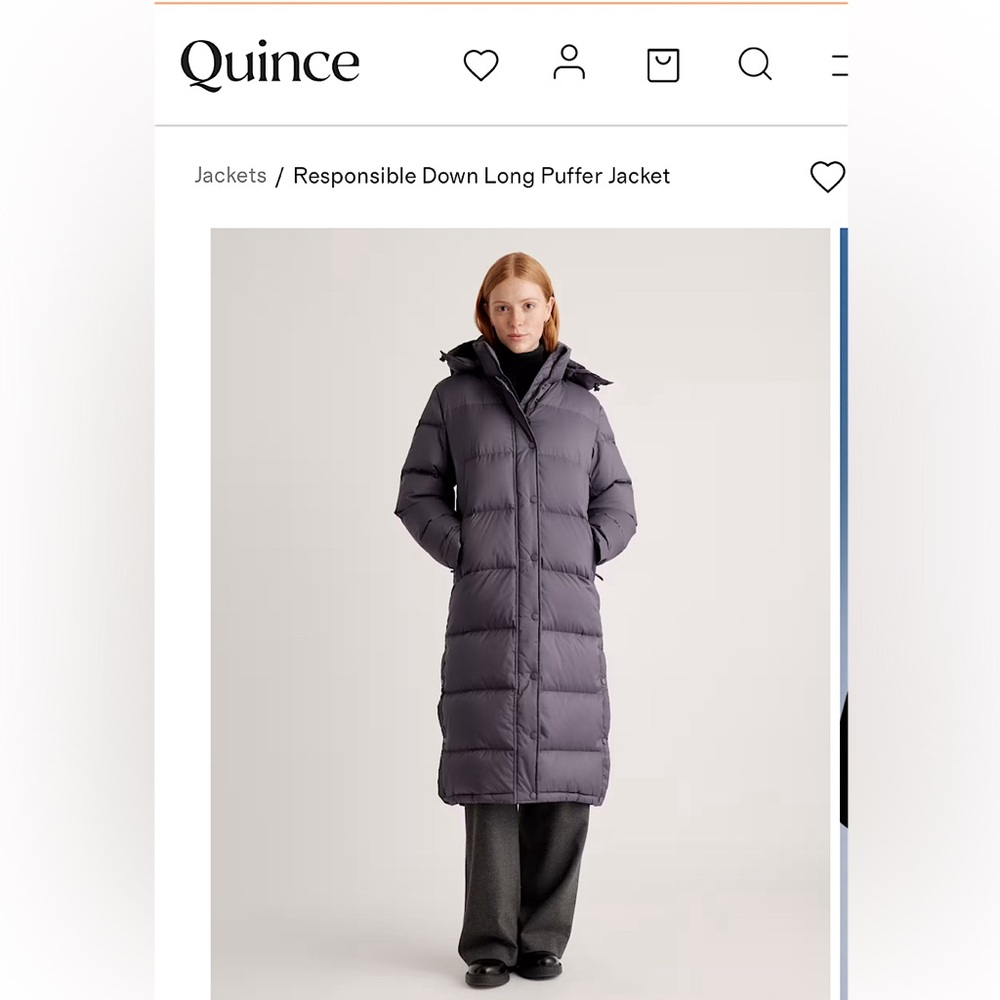 Quince—Women’s Charcoal Long Puffer Coat/ Sz: Medium